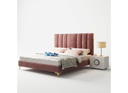 Luxury bedroom furniture complete 3-piece set bed 2x bedside tables modern