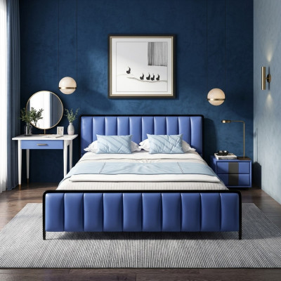 Design double bed leather bed beds bed leather bedroom upholstery marriage 180x200