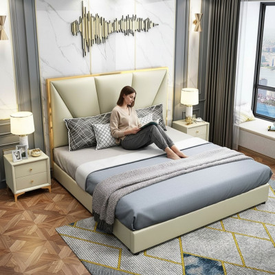 Bed wood beds luxury hotel classic double bed bed frame country house