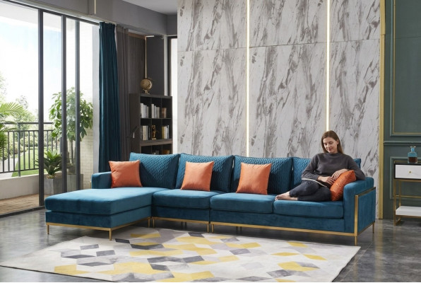 Living landscape corner sofa L shape armchair deco set suite modern sofa leather NEW