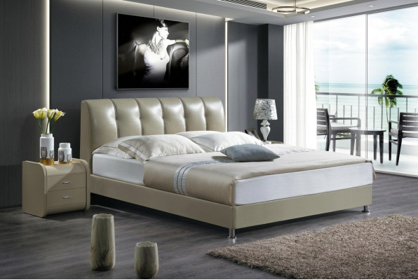 Bed Textile 2x Nightstand 3-piece Bedroom Luxury Set Furniture Modern Beds New