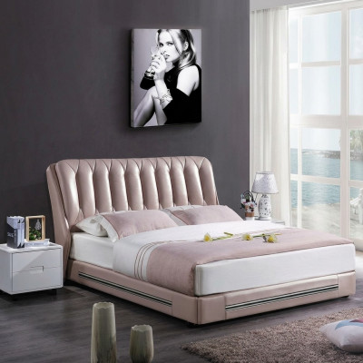 Classic English Style Bed Double Textile Modern Beds 180x200cm