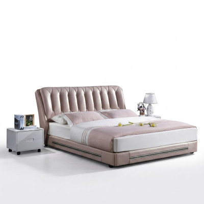 Classic English Style Bed Double Textile Modern Beds 180x200cm
