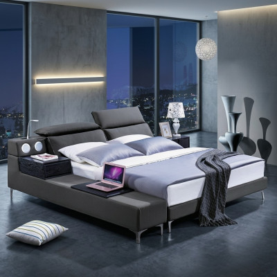 Double design bed, leather bed, beds, bed, upholstery, leather, bedroom, marriage, 180x200.