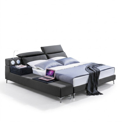 Double design bed, leather bed, beds, bed, upholstery, leather, bedroom, marriage, 180x200.