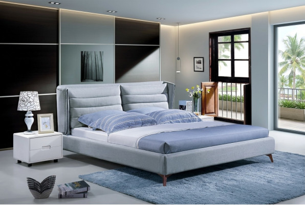 Wood design bed. Double luxury marriage modern hotel frame bedroom