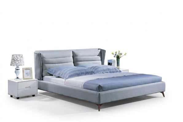 Wood design bed. Double luxury marriage modern hotel frame bedroom