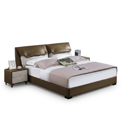 Classic bed double bed beds wood brown style real wood bedroom new