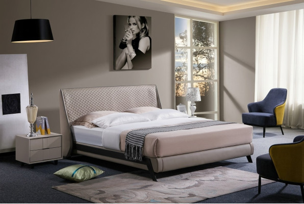 Luxury bedroom bed upholstery design 180x200 double hotel beds textile new