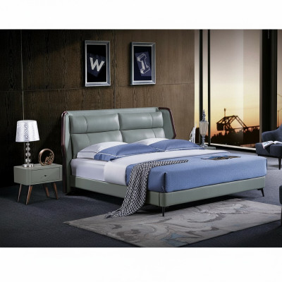 Bed pillow design luxury double hotel beds sleep room wood new 180x200cm