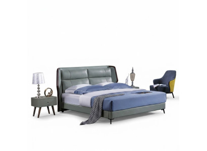 Bed pillow design luxury double hotel beds sleep room wood new 180x200cm