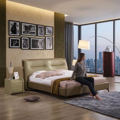 Double bed bedroom beds luxury furniture double bed hotel furnishings brown