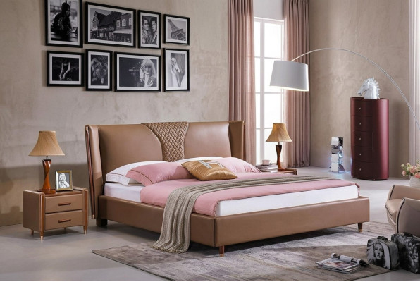 Bed Textile 2x Nightstand 3-piece Bedroom Set Furniture Modern Luxury Beds