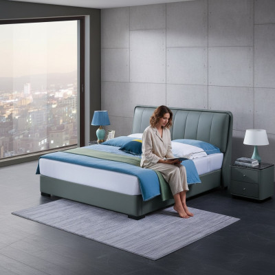 Luxury bedroom furniture bed 2x bedside table set beds hotel furniture 3-piece set. New.