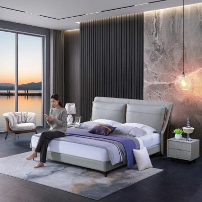 Luxury bedroom bed nightstand 3-piece set design beds side tables new