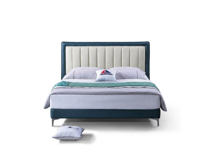 Leather bed, upholstery design, luxury double hotel, matrimonial bed, decor, wood, sleep