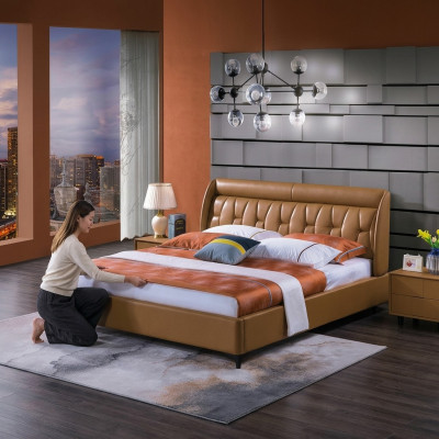 Design bedroom bed wood luxury beds double marriage upholstered furniture 180x200cm