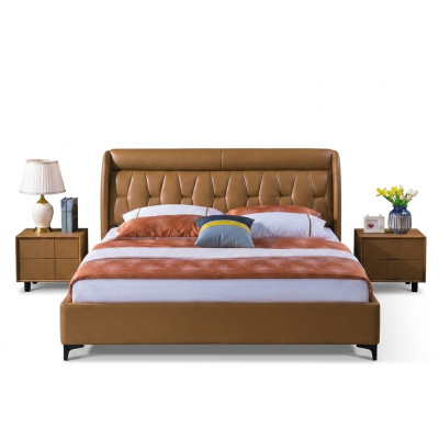 Luxury bedroom furniture bed 2x nightstand set beds hotel furniture 3-piece set living!