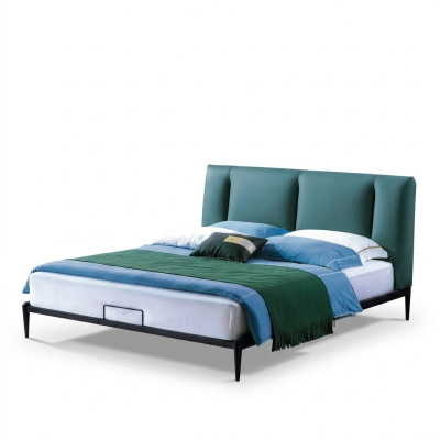 Green design bed double luxury marriage modern hotel frame sleep