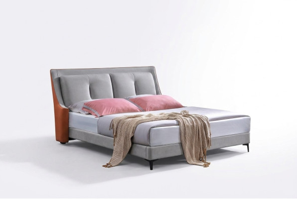 Classic bed double bed wood beds gray style real wood bedroom new