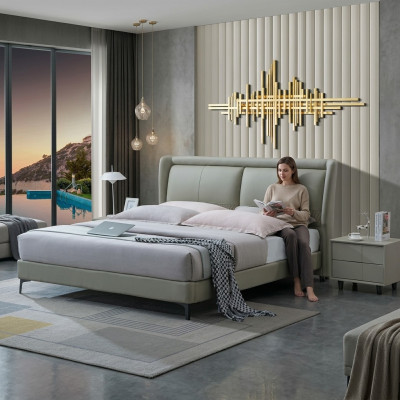 Luxury bed upholstery design double beds matrimonial hotel bedroom textile