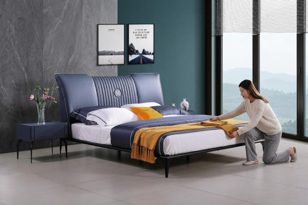 Bed Cushion Design Luxury Double Hotel Beds. Marriage Bedroom Leather