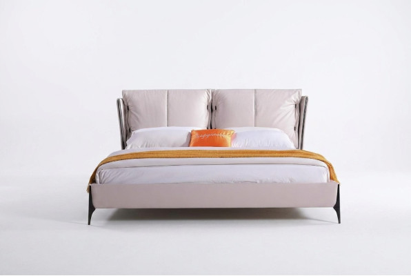 Modern design hotel bed XXL beds luxury double leather faux leather