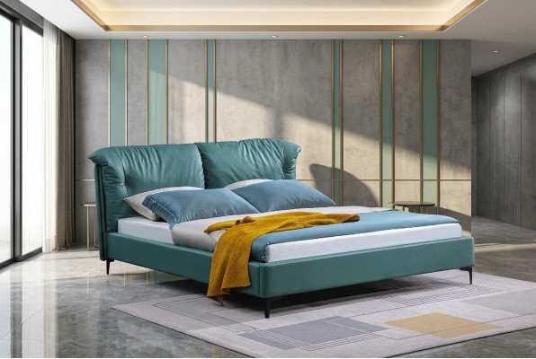 Design bed beds textile leather hotel luxury upholstery marital double new bedroom.