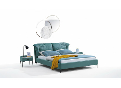 Design bed beds textile leather hotel luxury upholstery marital double new bedroom.