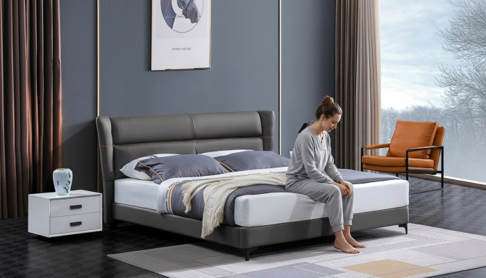 Luxury bed leather bed upholstered bed bed box double bedroom marital bed beds