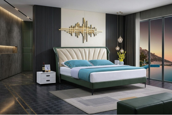 Bed frame fabric furniture luxury modern beds bed textile bedroom design new