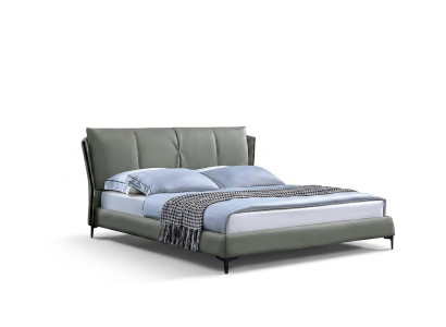 Leather bed upholstery bed bed frame luxury bedroom furniture green design leather