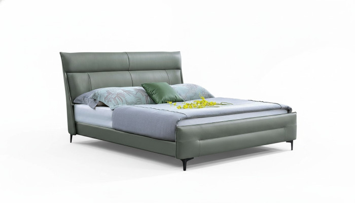 Complete Bed Green Leather Bed Luxury Design Bedroom Furniture 180x200