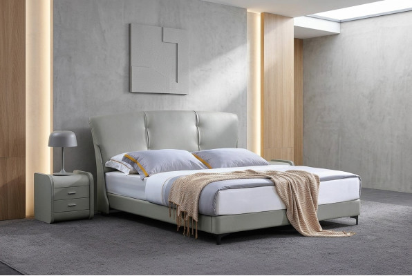 Luxury bedroom bed, classic beds furniture, modern furniture, bed frame beige.