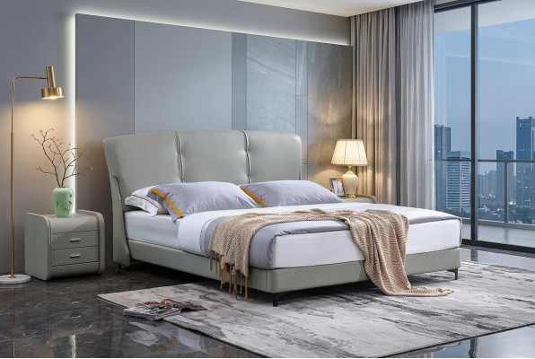 Double bed bedroom hotel marriage luxury bed 2x bedside table 3-piece set beds new
