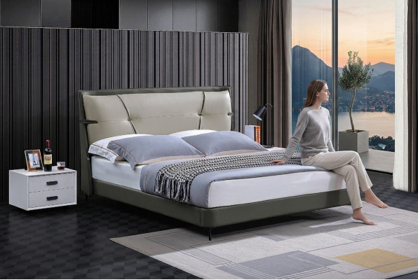 Luxury furniture beds double bed bedroom double bed beige hotel furnishings