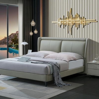 Double bed bedroom beds luxury furniture double bed beige hotel furnishings