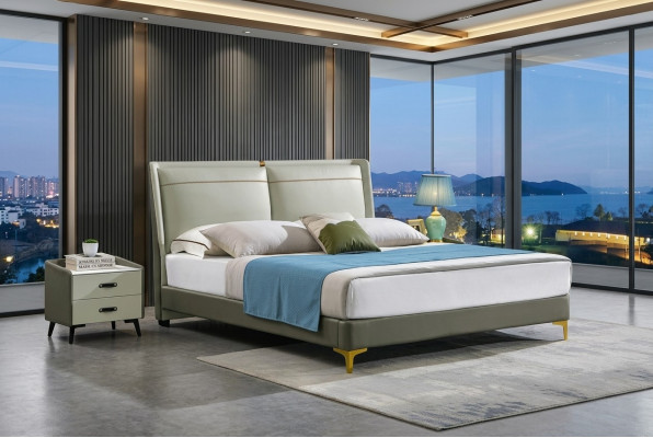 Luxury furniture double bed bedroom double bed beige hotel