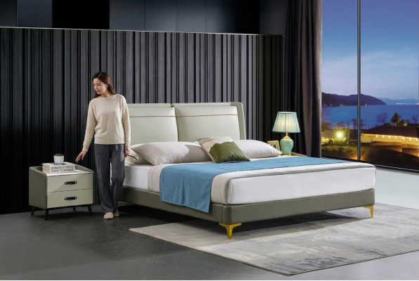 Luxury bedroom furniture design bed upholstery marital bed double bed