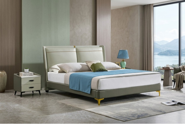 Luxury bedroom furniture design bed upholstery marital bed double bed