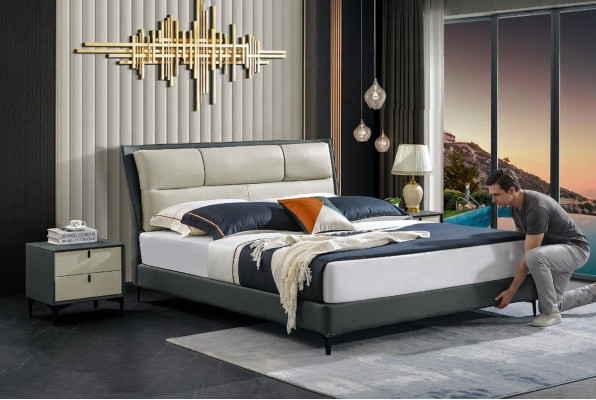 Designer bed bed frame hotel metal beds double sleep room wood