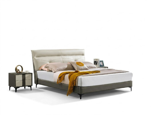 Designer upholstered double bed beds bed bedroom matrimonial bed leather bed new A591