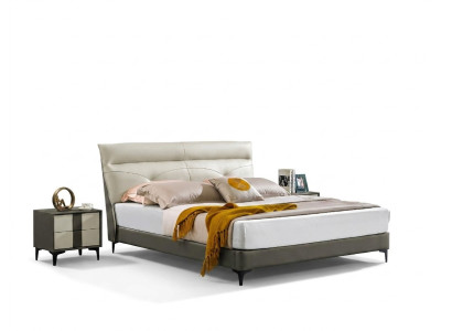 Designer upholstered double bed beds bed bedroom matrimonial bed leather bed new A591