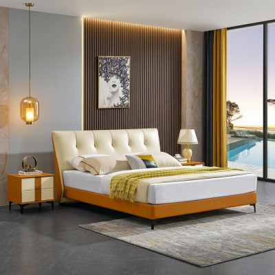 Leather bed, bed luxury beds, double, married, upholstered, hotel, complete set