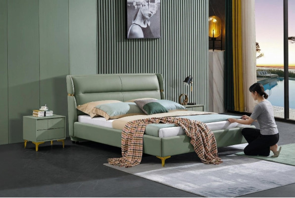 Bed Cushion Design Luxury Double Decor Hotel Beds Marriage Sleep Room Leather