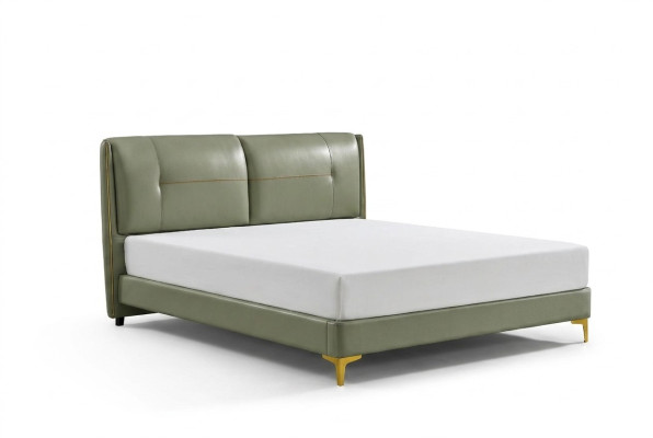 Leather bed upholstered design luxury double hotel bedroom bed design