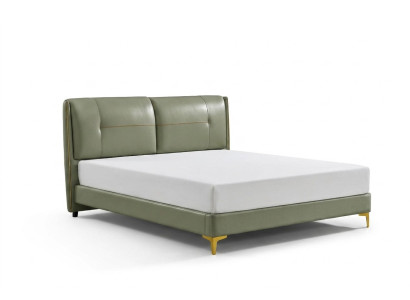 Leather bed upholstered design luxury double hotel bedroom bed design
