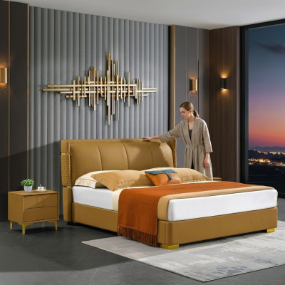 Bedroom bed upholstered bed double bed beds big design luxury double