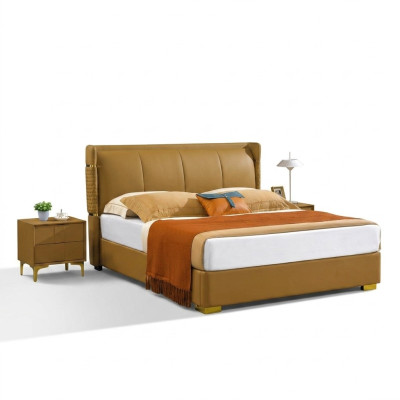 Bedroom set bed nightstand design modern beds group leather