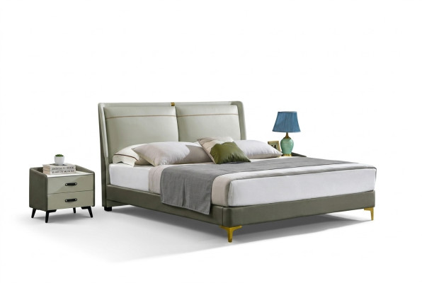 3-piece bedroom set: bed, 2 nightstand consoles, double hotel beds